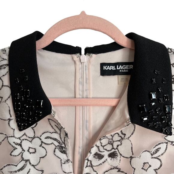 Karl Lagerfeld Light Pink Floral Sleeveless Dress - Picture 4 of 7